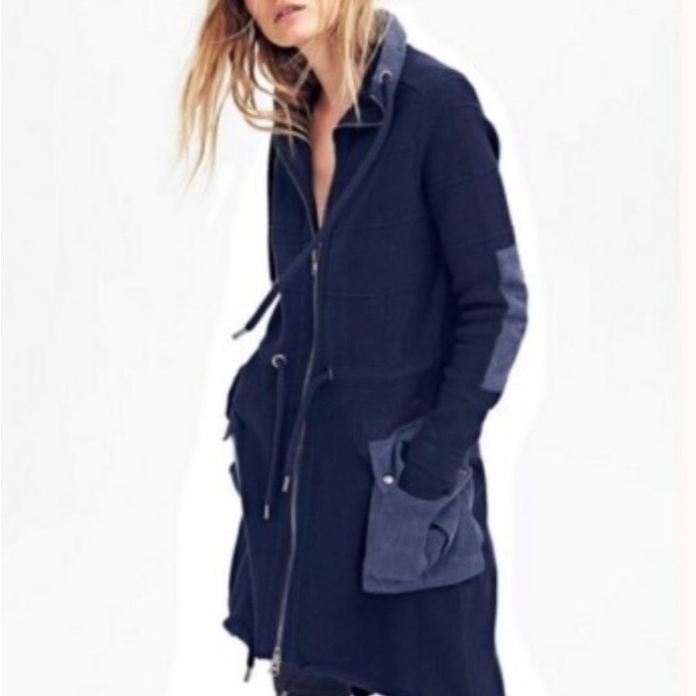 Free People Surplus Cargo Style Sweater Jacket Blue XS Boho Bohemian Utility